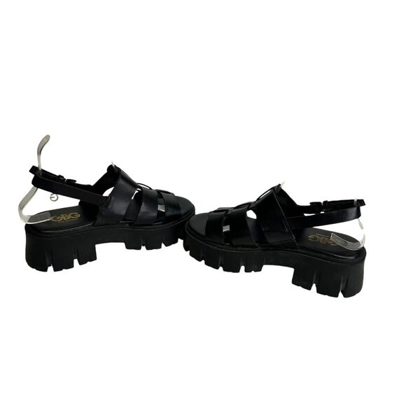 GBG Los Angeles Black chunky ankle Buckle strap Sandals 90s Y2k Size 5.5 - Picture 6 of 9